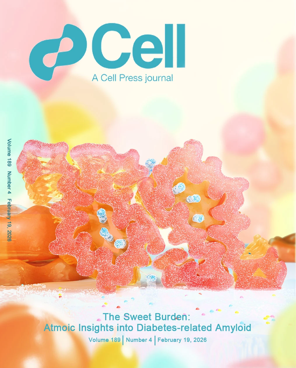 Cell structure research journal cover in pastel colors