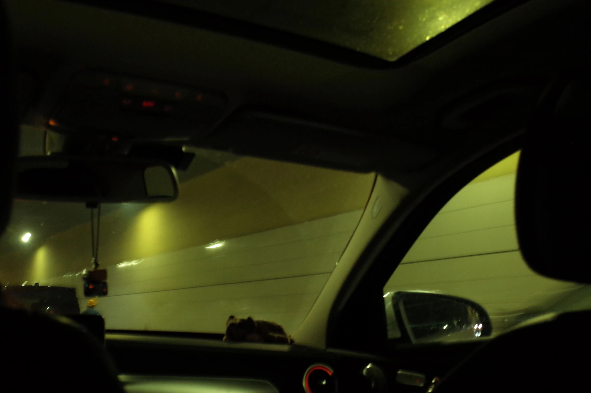 Green light inside a vehicle