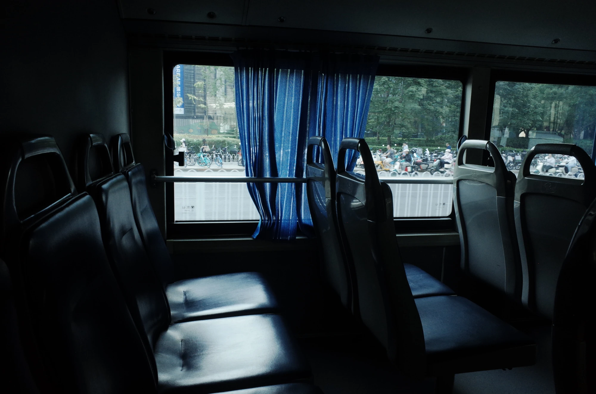 Empty vehicle interior and window light
